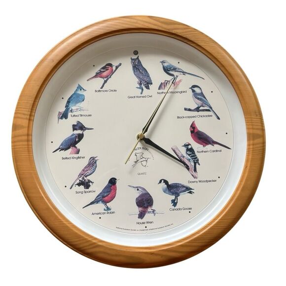 National Audubon Society 13” Singing Bird Sound Clock - Picture 1 of 6